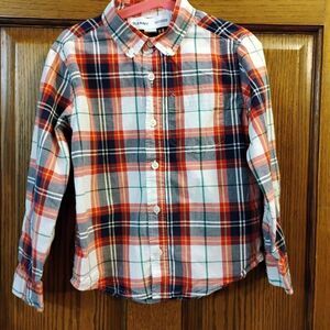 Old Navy Red White Plaid Long Sleeve Button Down Shirt Size S